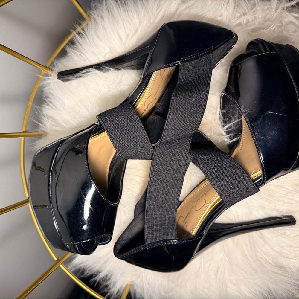 Jessica Simpson Black Patent Heels